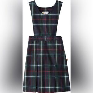 Dennis Uniform Bib Front Box Pleat Jumper - Kemper Plaid, G7